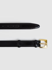 Suede Square Buckle Belt in Black