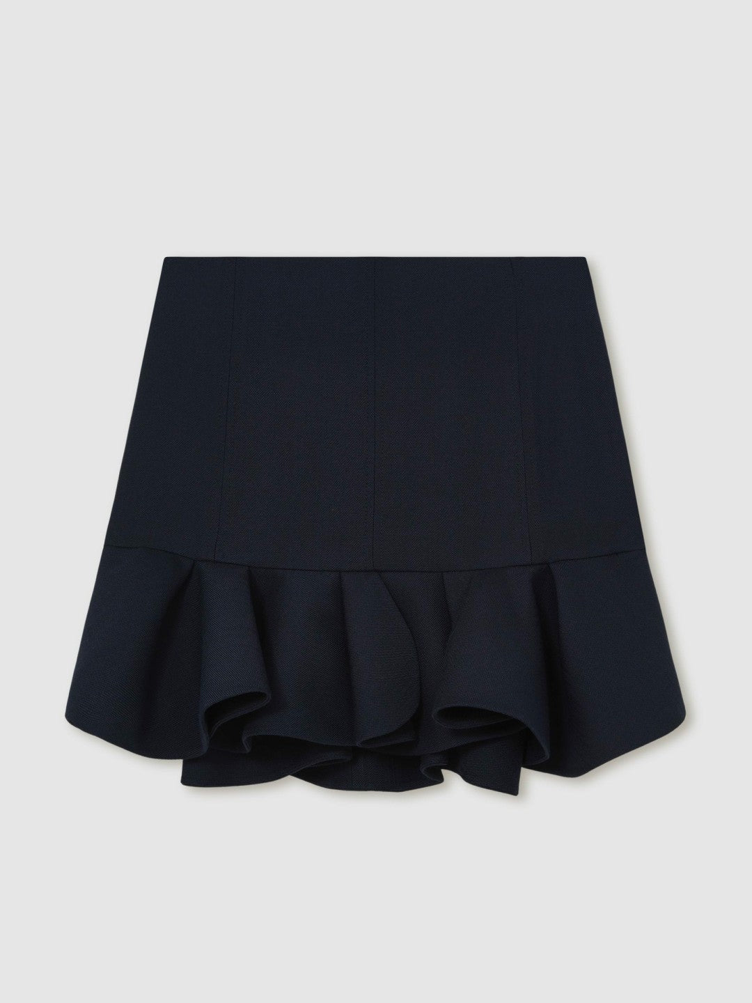 Ruffle-Hem Mini Skirt in Navy