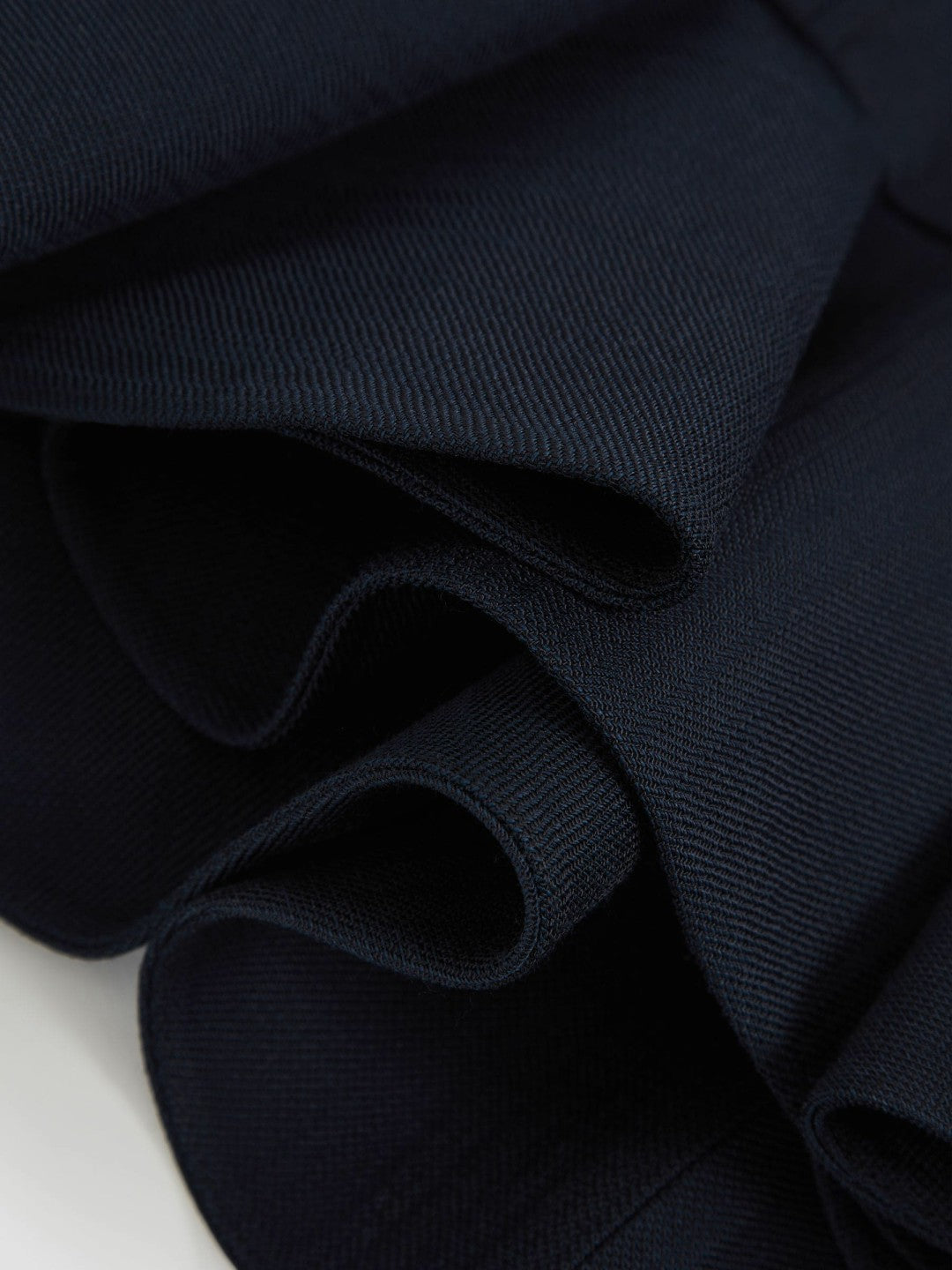 Ruffle-Hem Mini Skirt in Navy
