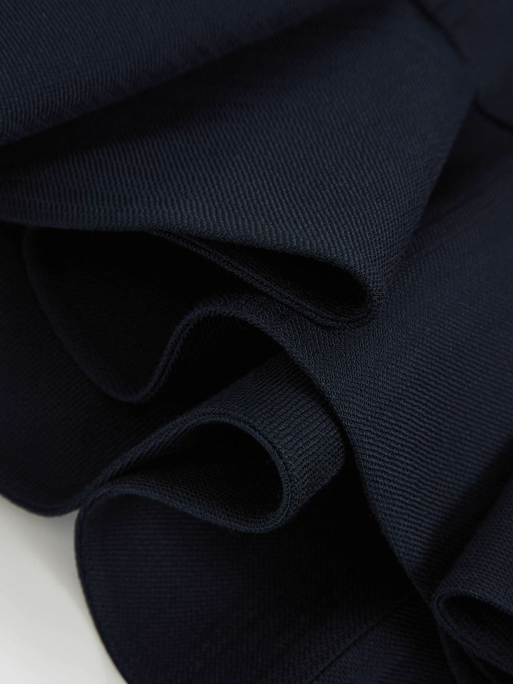 Ruffle-Hem Mini Skirt in Navy