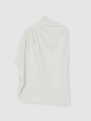 One-Shoulder Draped Top in Ivory