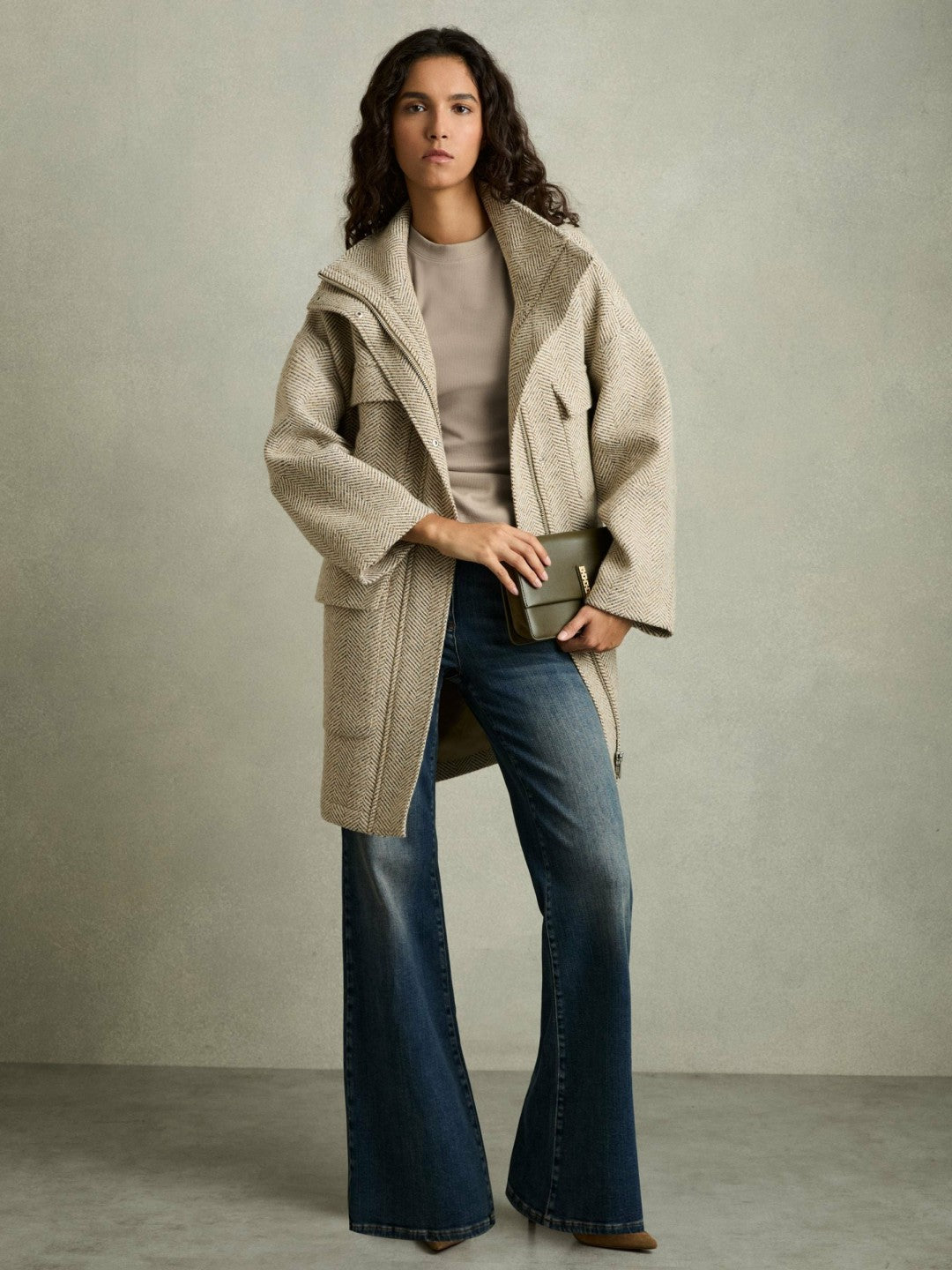 Ribbed Ruched Waist Vest in Camel