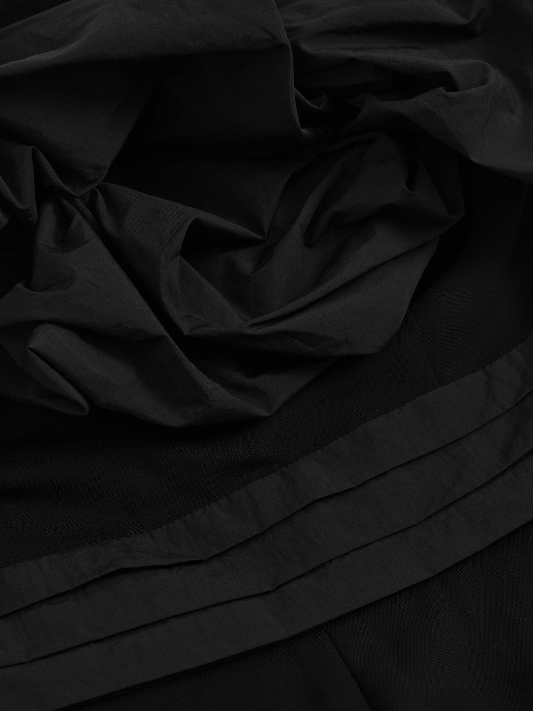 Sculptural Strapless Wide-Leg Jumpsuit in Black