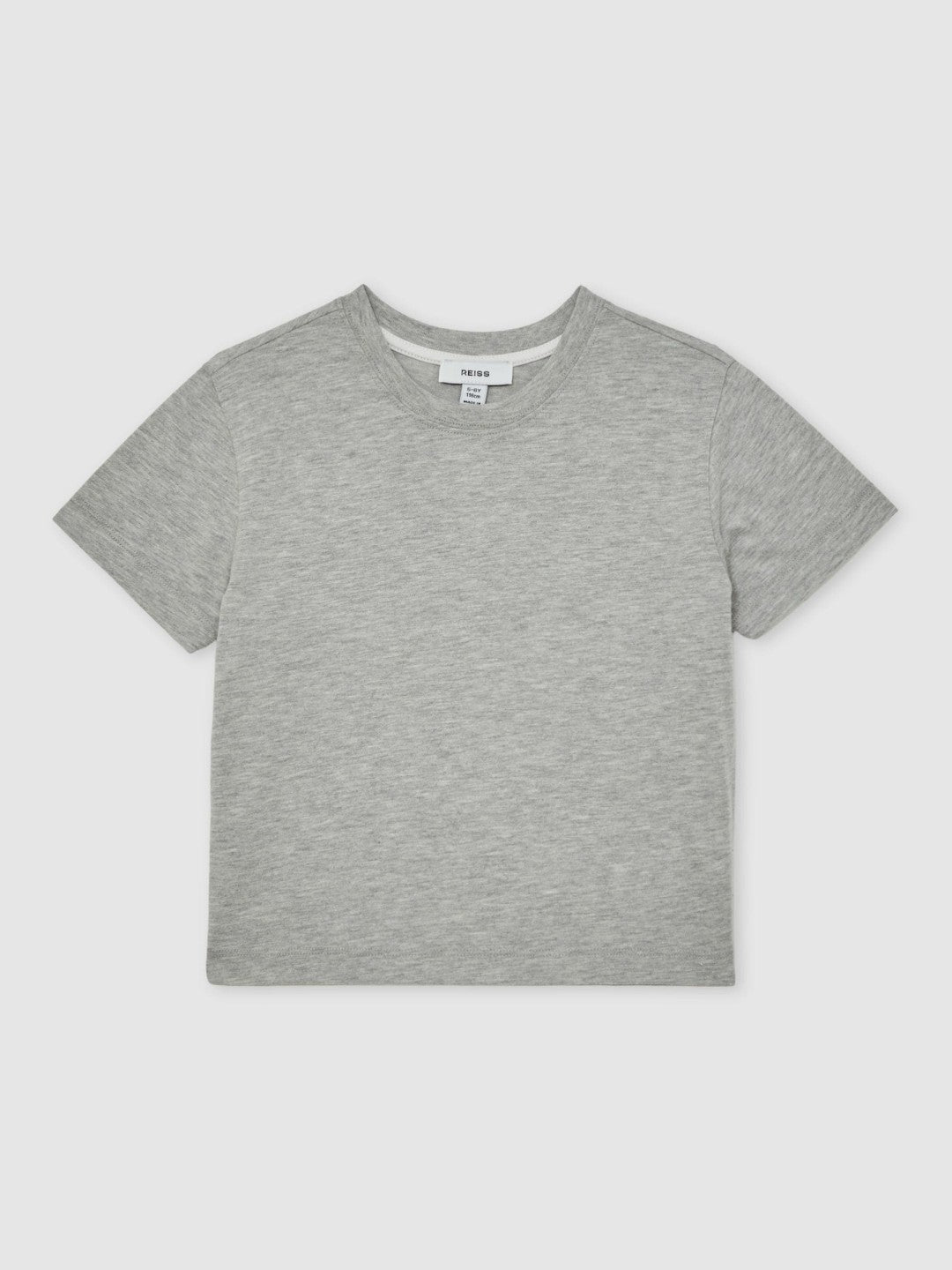 9-13 yrs Cotton-Blend Crew-Neck T-Shirt in Grey Marl