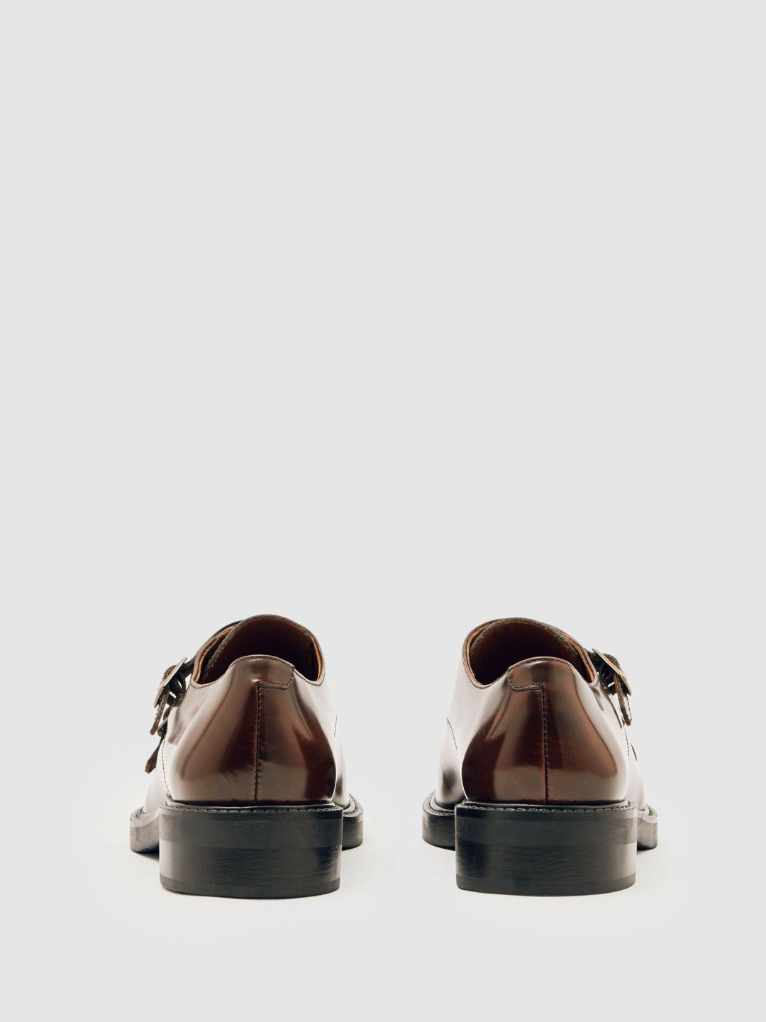 Leather Double-Strap Monk Shoes in Tan