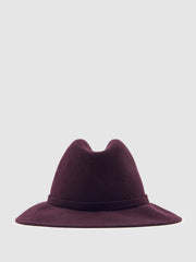 Wool Fedora Hat in Burgundy