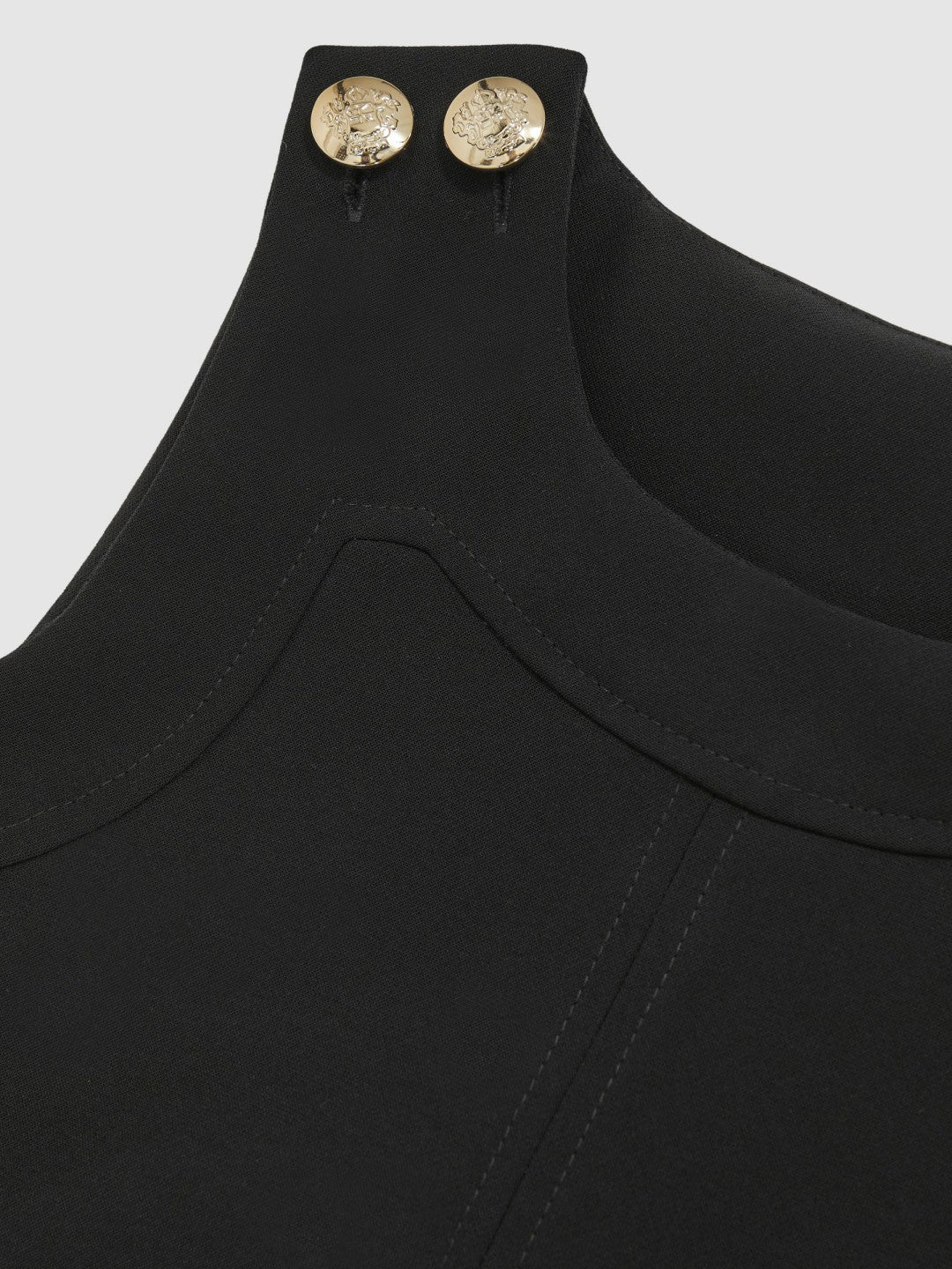 13-14 yrs Button-Detail Sleeveless Shift Dress in Black
