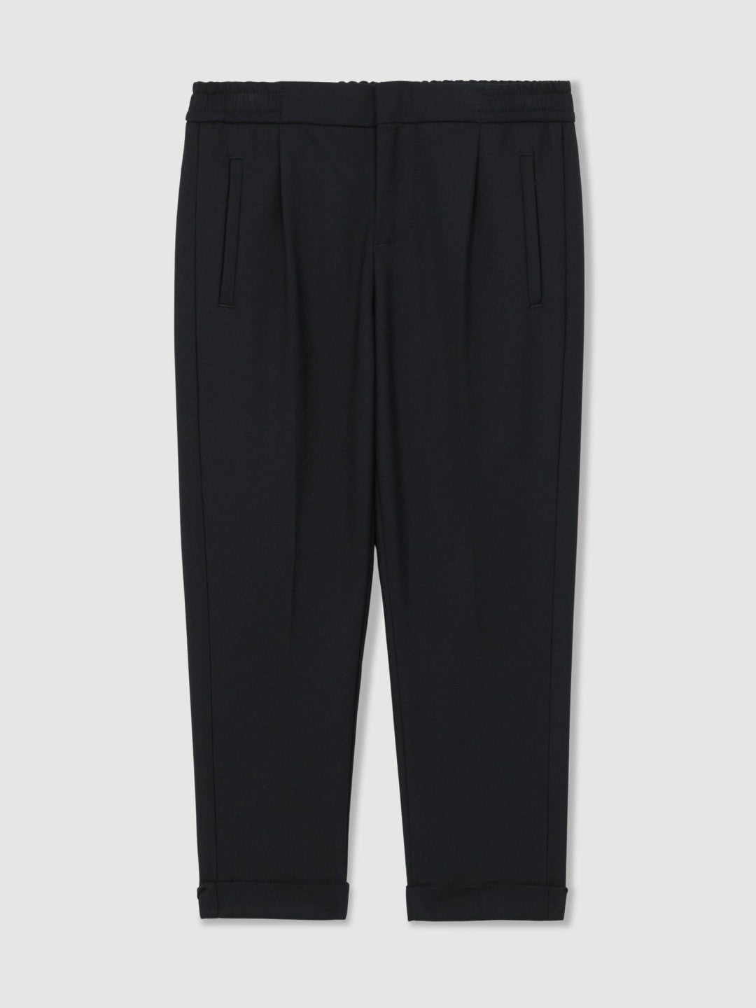 9-13 yrs Relaxed-Fit Pleated Tapered Trousers in Navy
