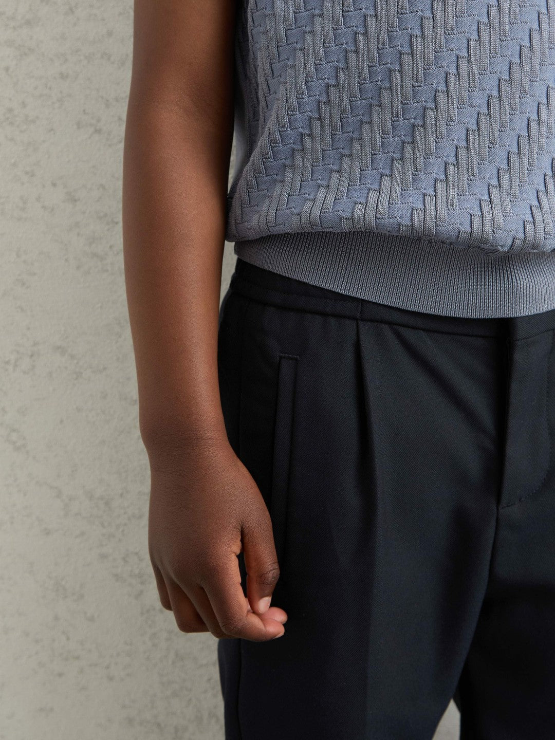 9-13 yrs Relaxed-Fit Pleated Tapered Trousers in Navy