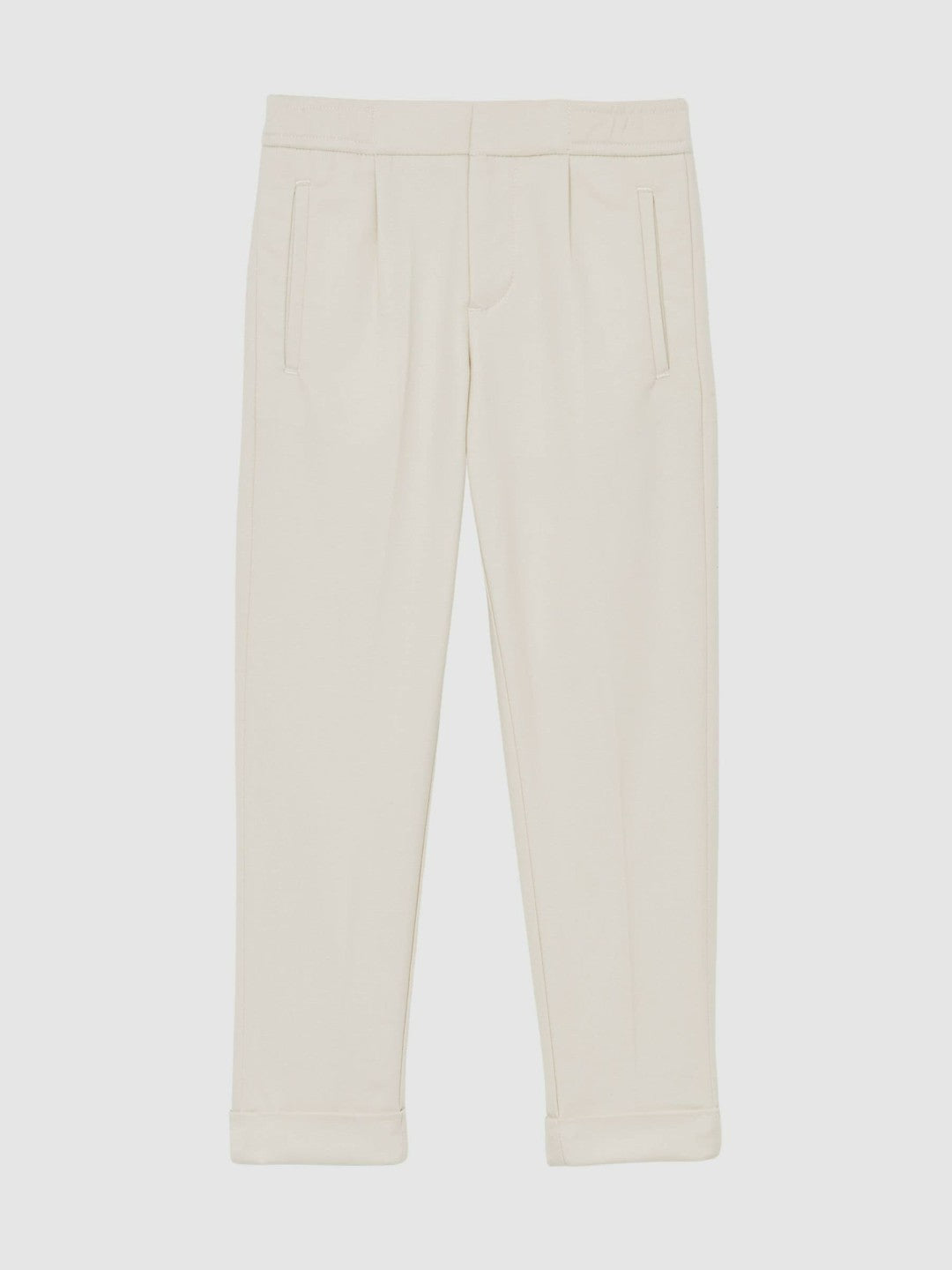 3-9 yrs Relaxed-Fit Pleated Tapered Trousers in Off White