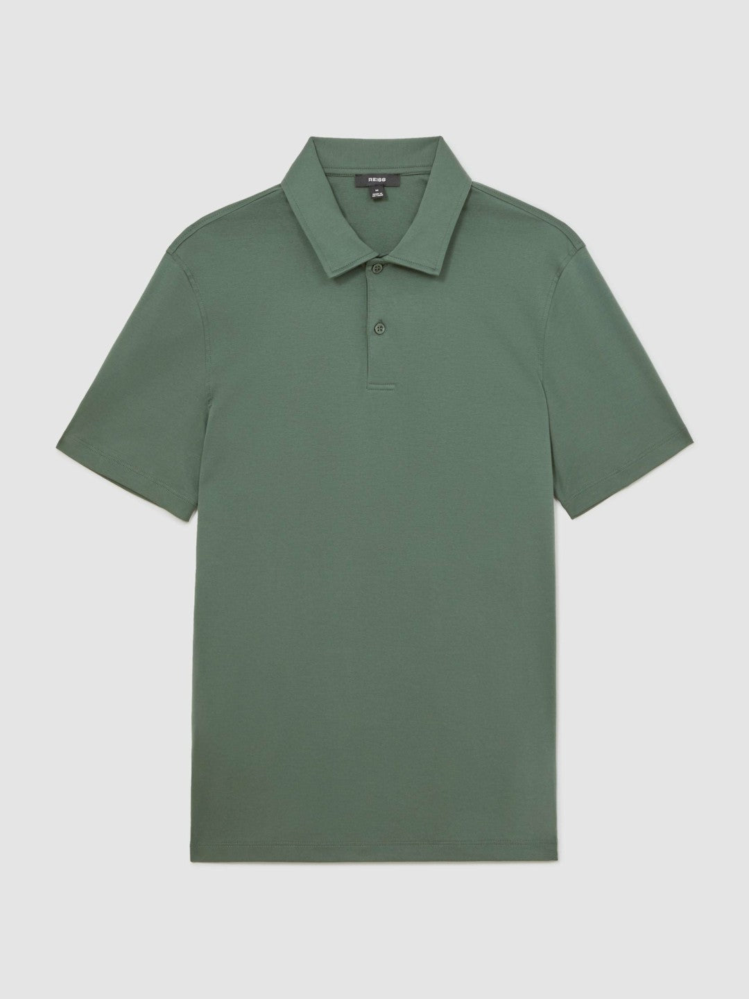 Cotton Short-Sleeve Polo Shirt in Kale Green
