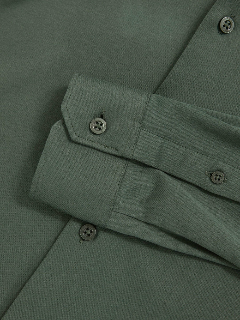 Cotton-Jersey Button-Through Shirt in Kale Green