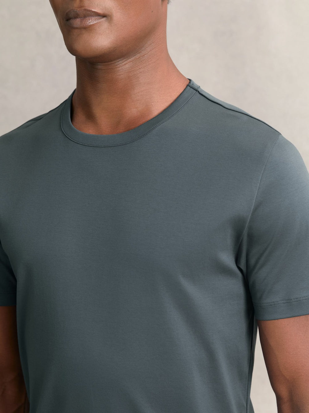 Airwater-Cotton Crew-Neck T-Shirt in Airforce Blue