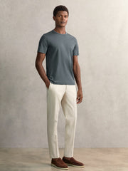 Airwater-Cotton Crew-Neck T-Shirt in Airforce Blue