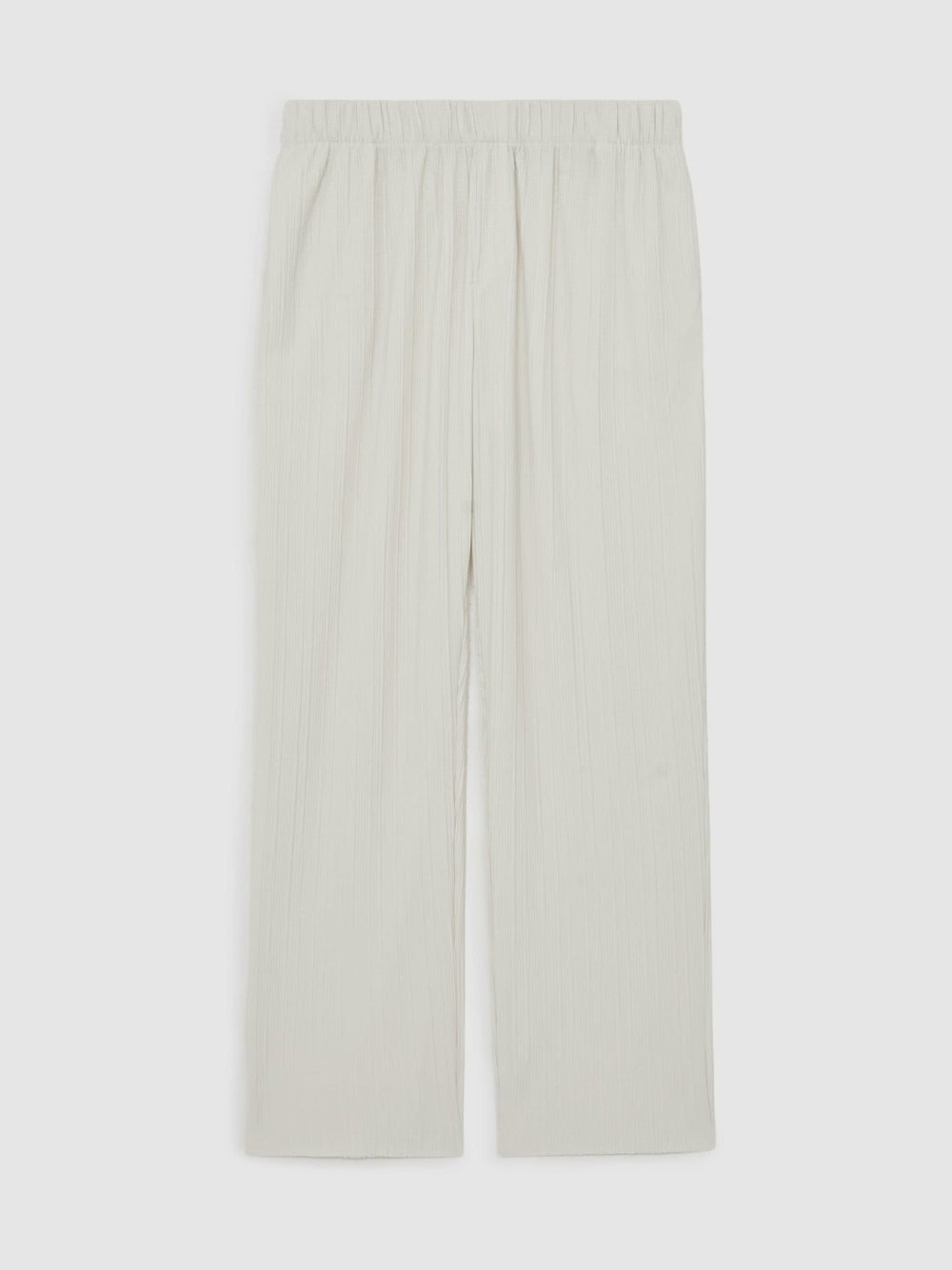 Plissé Wide Leg Trousers in Off White
