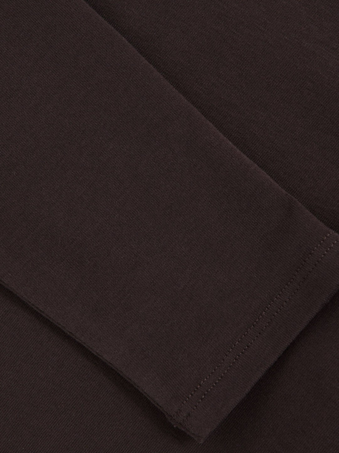 Cotton Crew-Neck Long-Sleeve T-Shirt With Stretch in Plum Purple
