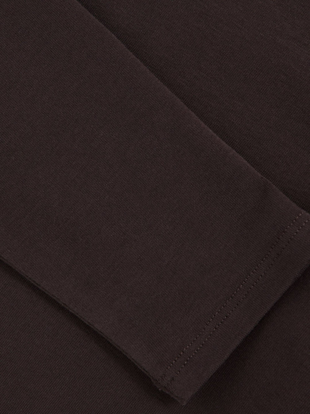 Cotton Crew-Neck Long-Sleeve T-Shirt With Stretch in Plum Purple