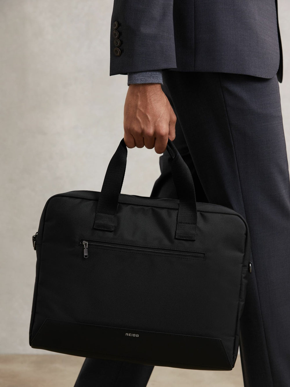 Woven Briefcase in Black
