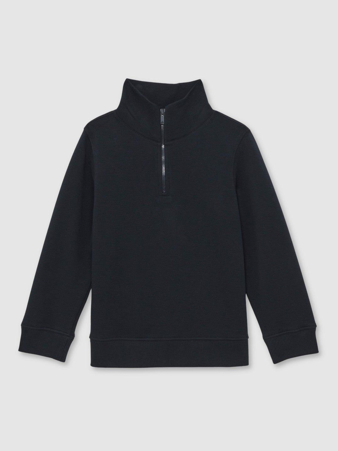 9-13 yrs Textured Half-Zip Sweatshirt with Cotton in Navy