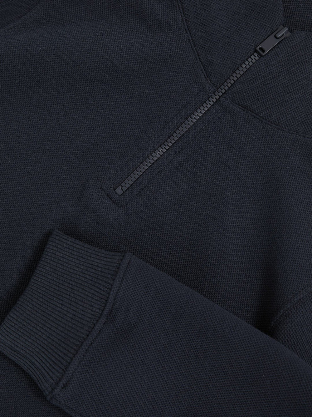 9-13 yrs Textured Half-Zip Sweatshirt with Cotton in Navy