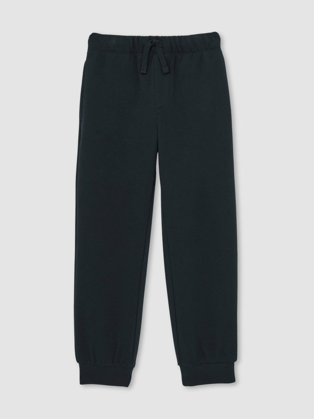 Cotton-Blend Textured Cuffed Joggers in Navy