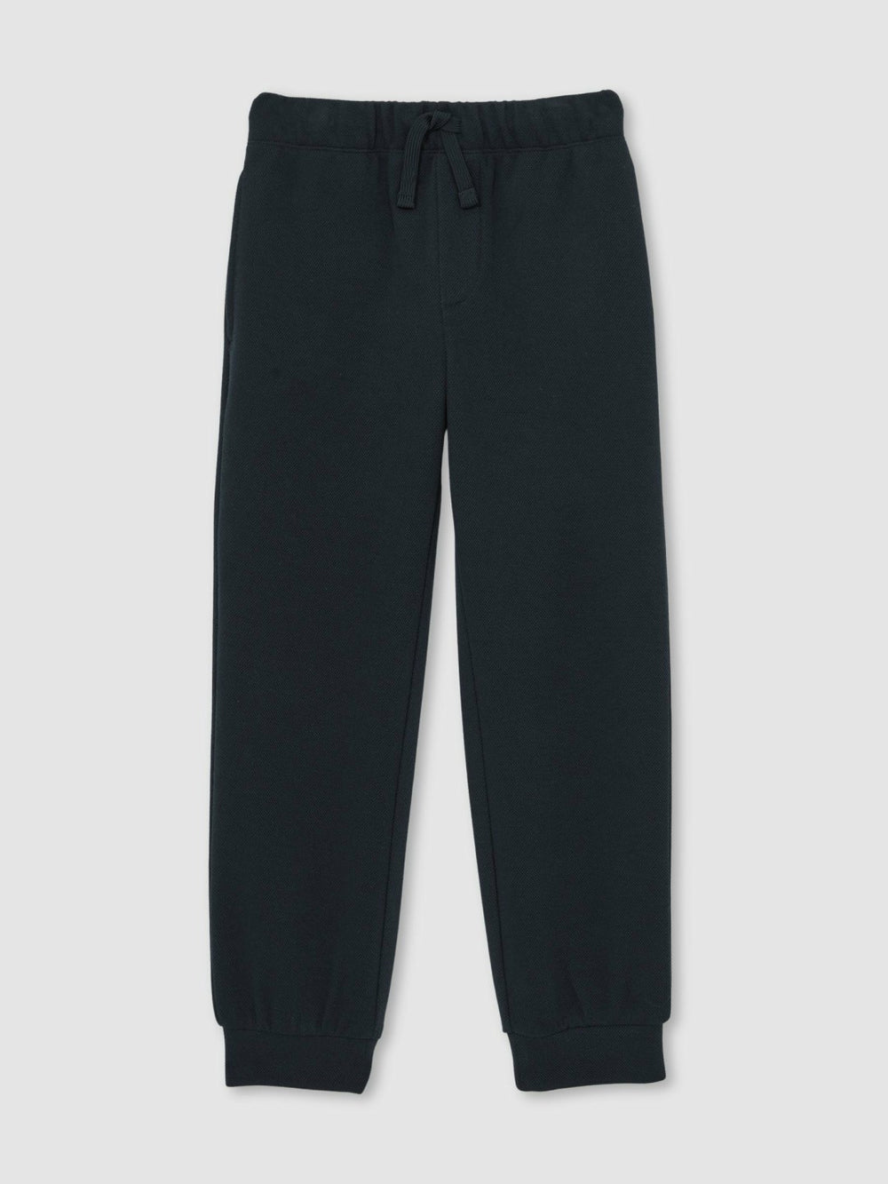 Cotton-Blend Textured Cuffed Joggers in Navy