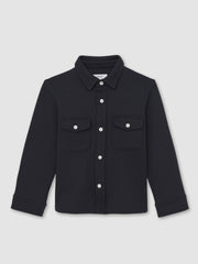 3-9 yrs Waffle-Textured Twin-Pocket Overshirt in Navy