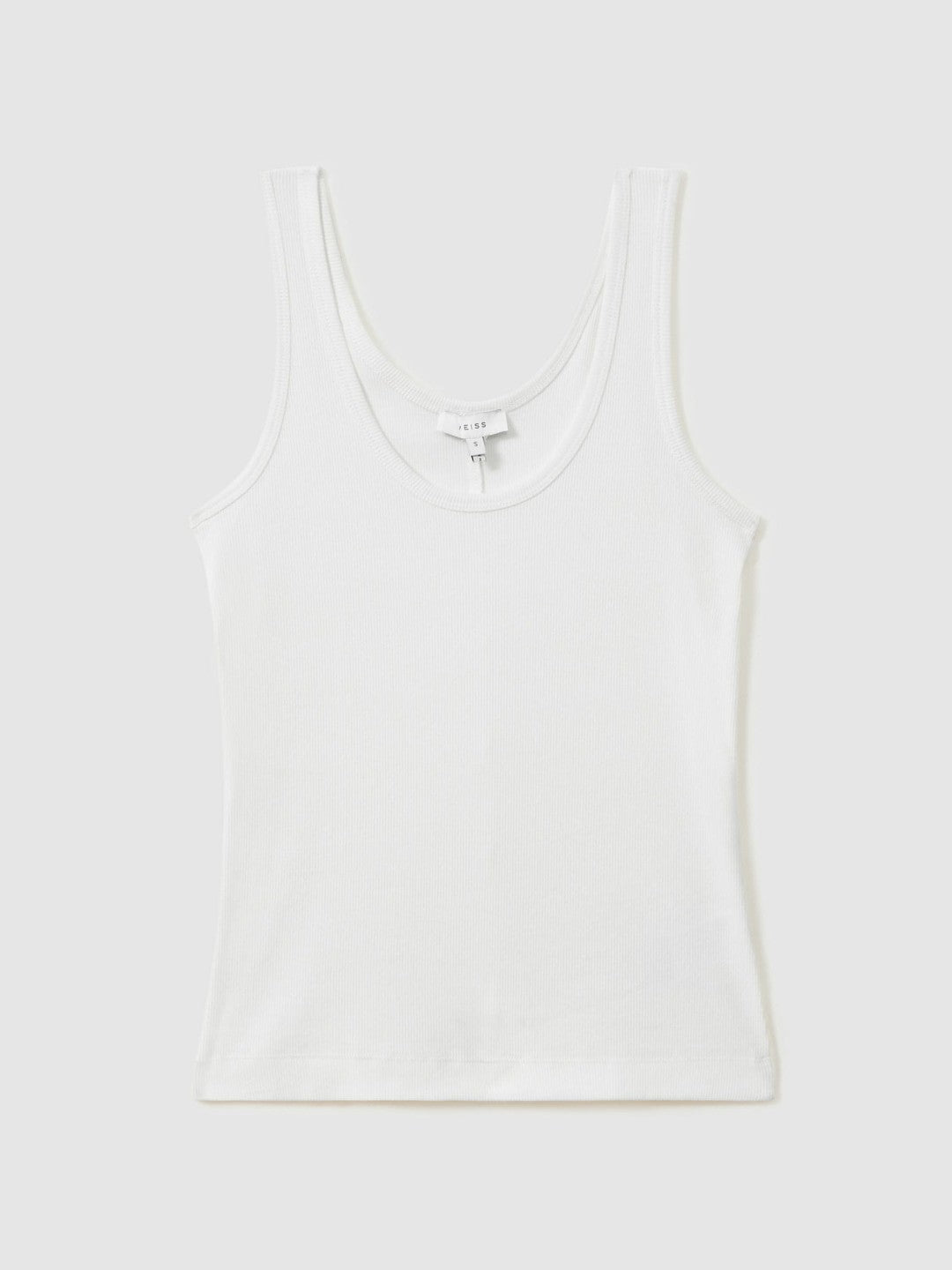Stretch-Cotton Ribbed Vest in White