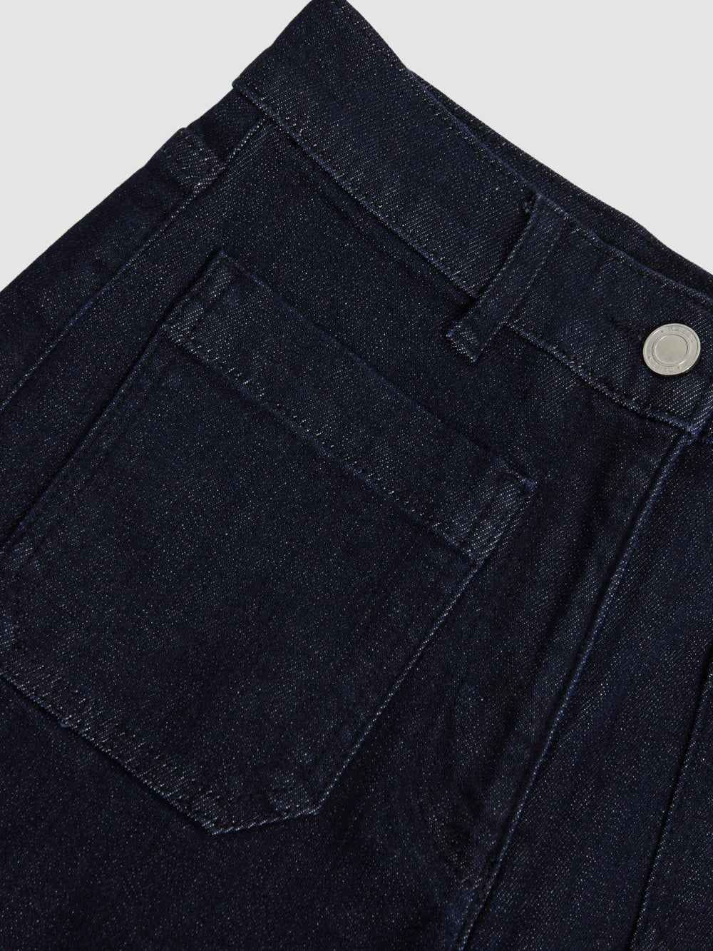 Petite Patch Pocket Wide Leg Jeans in Dark Blue