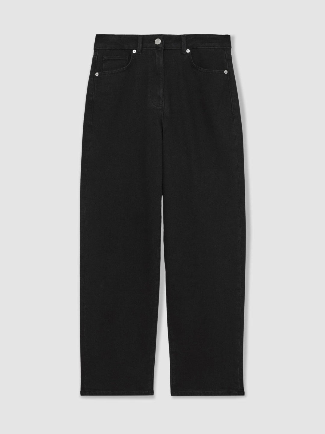 Petite Mid Rise Straight Leg Jeans in Black