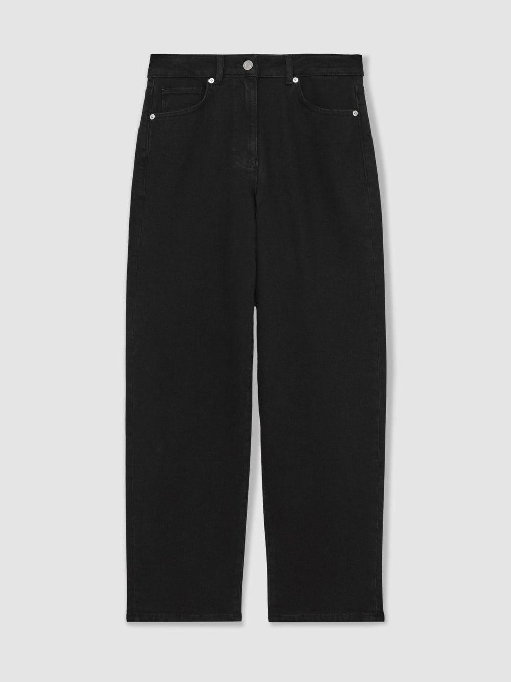 Petite Mid Rise Straight Leg Jeans in Black
