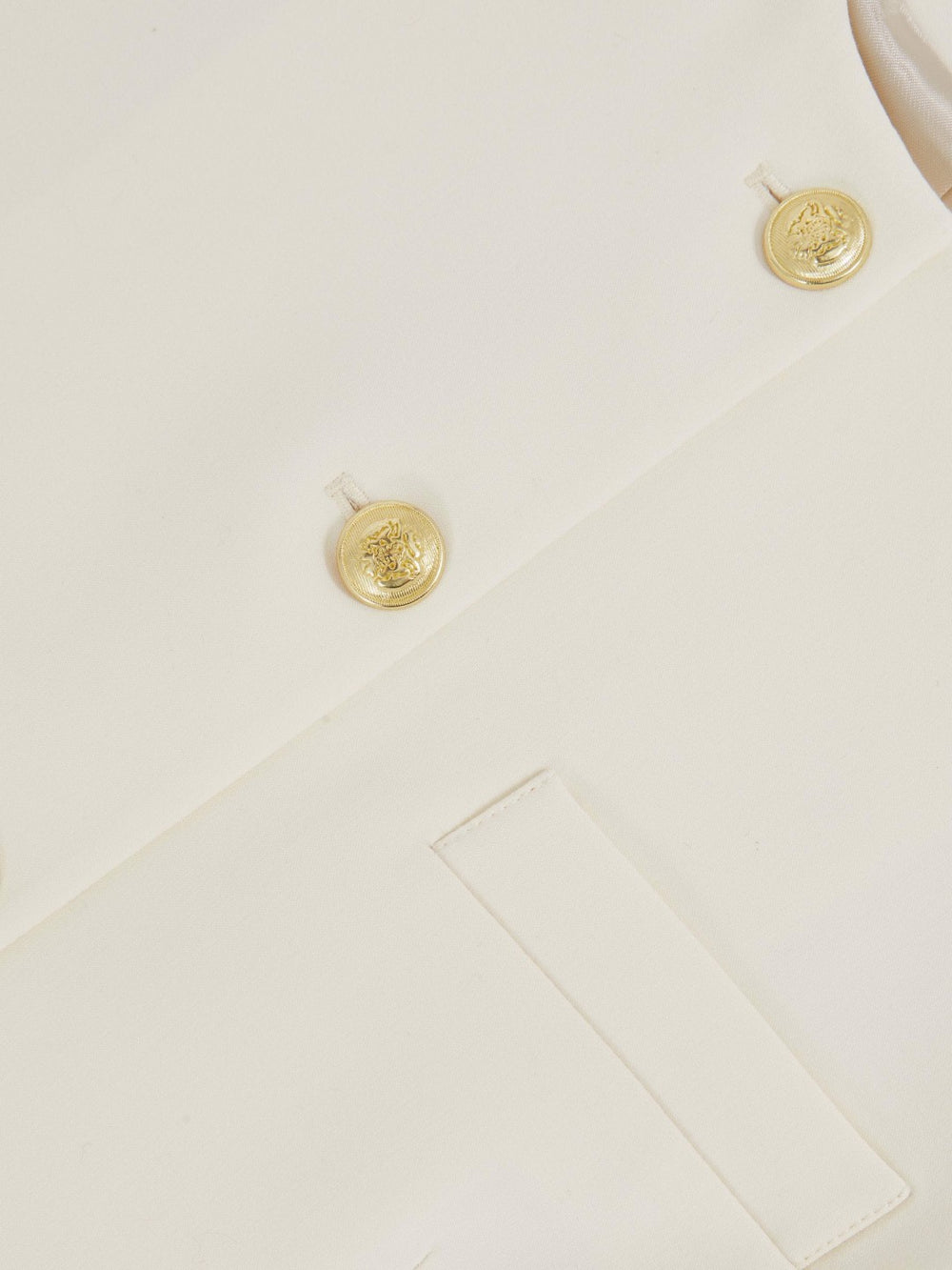High-Neck Longline Waistcoat in Cream