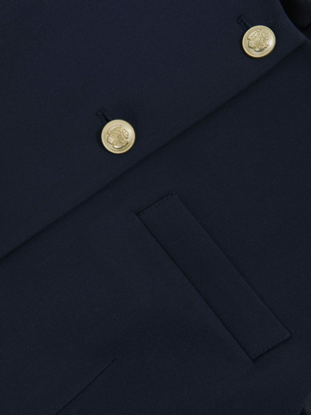 High-Neck Longline Waistcoat in Navy