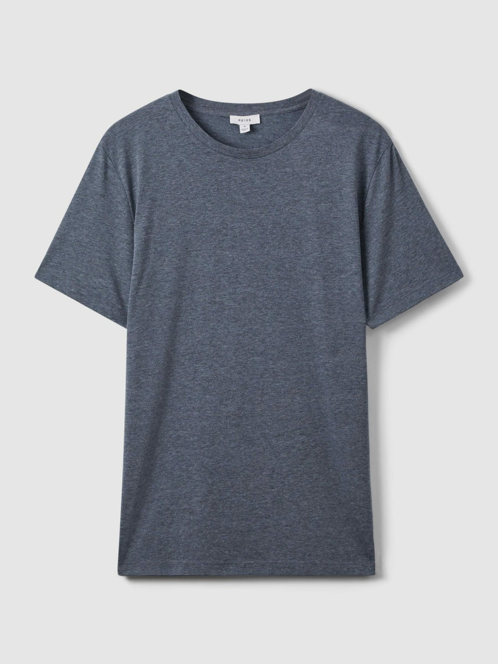 Cotton Crew Neck T-Shirt in Airforce Blue Melange
