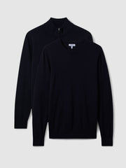 Pack of Two Merino Wool Jumpers in Navy