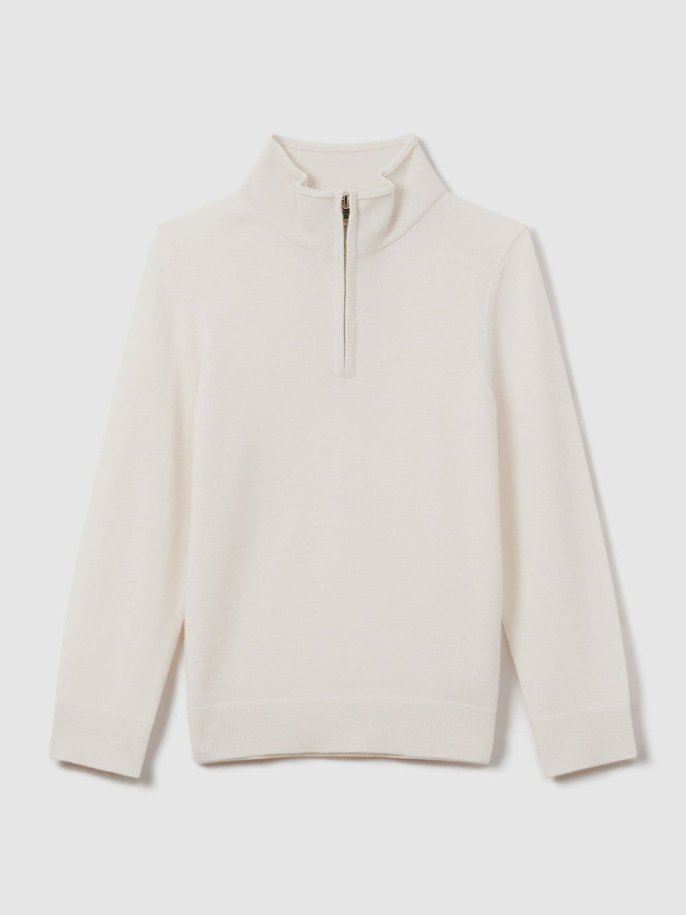 3-9 yrs Wool Half-Zip Funnel Neck Jumper in Snow