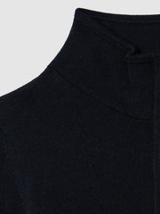 3-9 yrs Wool Half-Zip Funnel Neck Jumper in Navy
