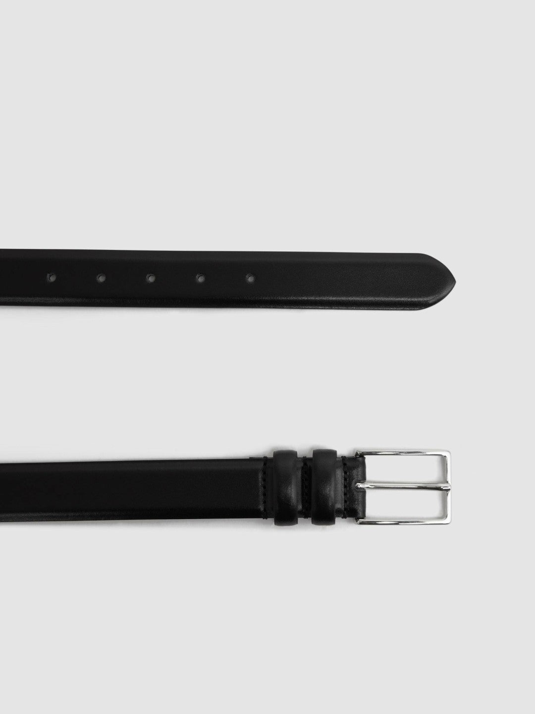 Smooth Leather Belt in Black