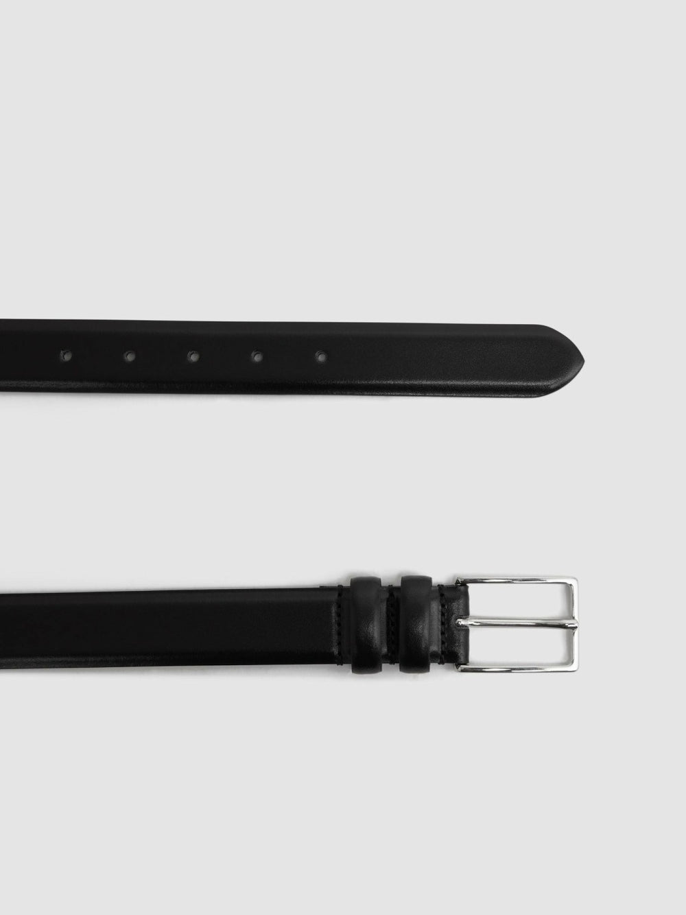 Smooth Leather Belt in Black