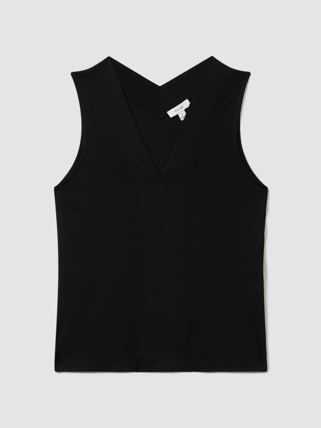 V-Neck Shell Top in Black