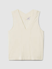 V-Neck Shell Top in Ivory