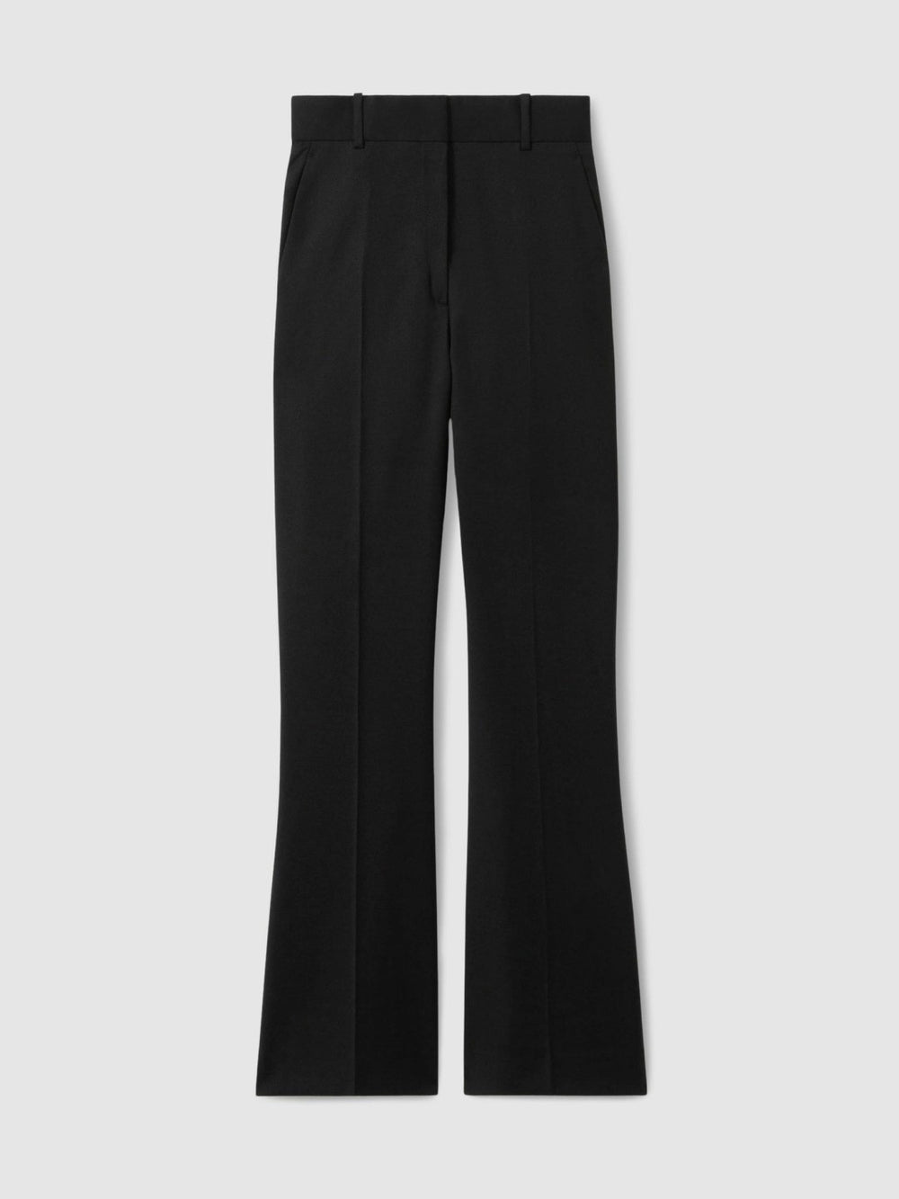 Wool-Blend Tailored Flared Suit Trousers in Black