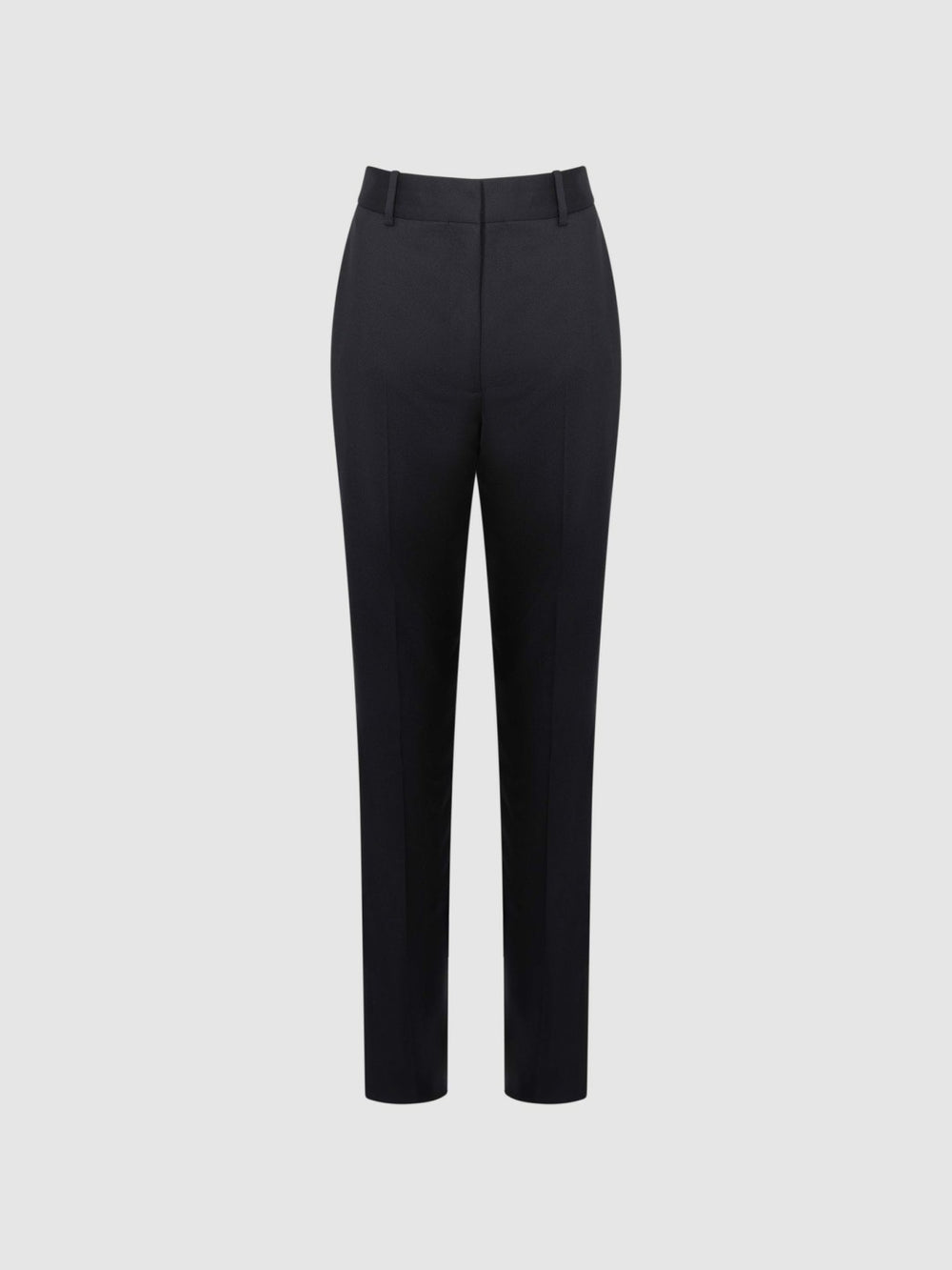 Wool Blend Tapered Suit Trousers in Navy