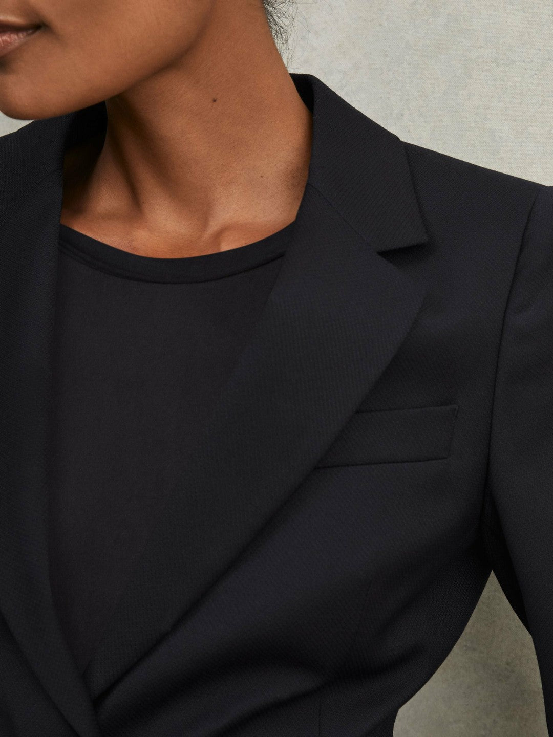 Petite Single Breasted Suit Blazer in Navy