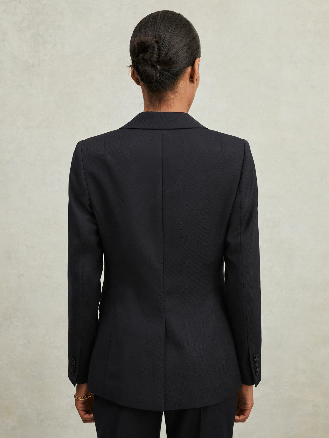 Petite Single Breasted Suit Blazer in Navy