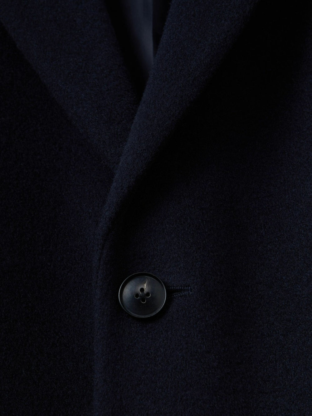 Wool Blend Single Breasted Epsom Overcoat in Navy