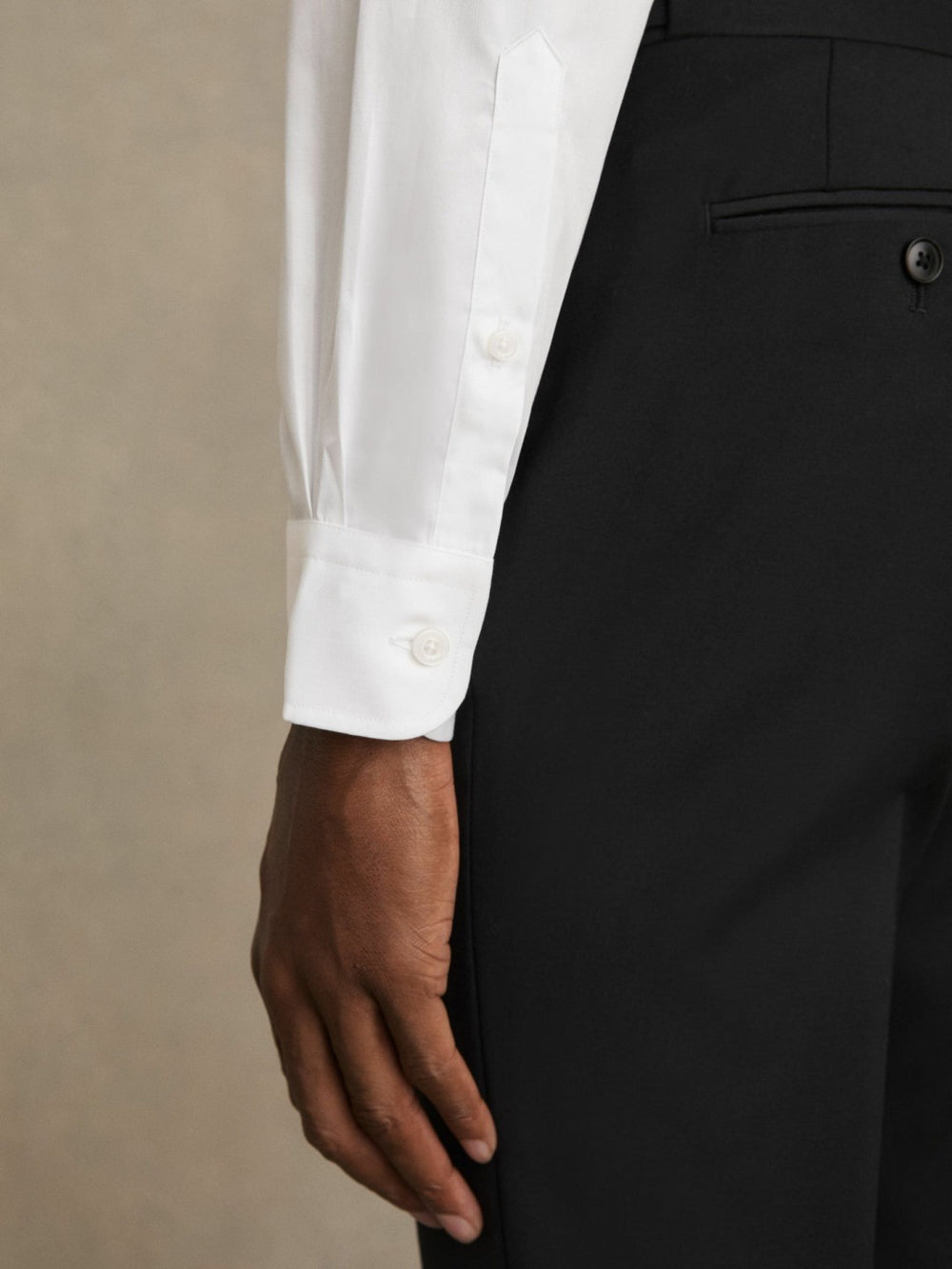 Regular Fit Cotton Sateen Striped Shirt in White