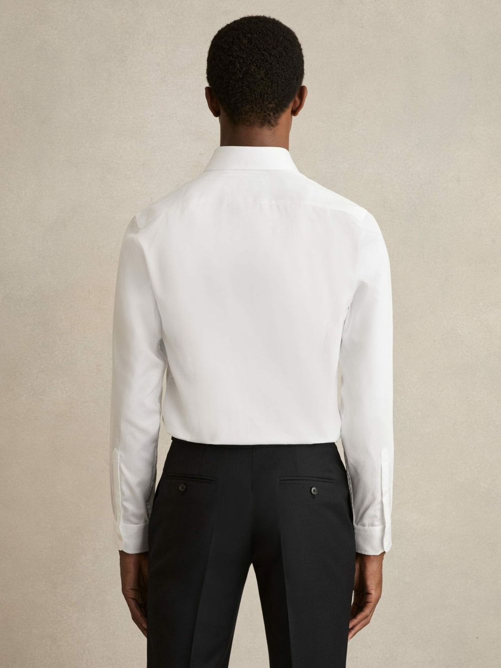 Regular Fit Cotton Sateen Striped Shirt in White