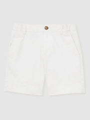 3-9 yrs Cotton Chino Shorts with Stretch in White