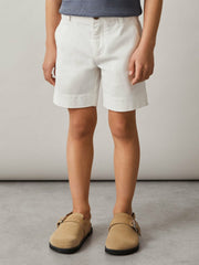 3-9 yrs Cotton Chino Shorts with Stretch in White